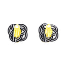 Traditional Mizuhiki Earrings - Double Rape Blossoms 