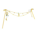 Two-piece hairpin with a jade branch of Horai and seven jewels - Sky/Peach 