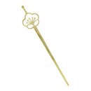 Flower pattern flat kanzashi - plum blossom/brass