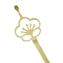 Flower pattern flat kanzashi - plum blossom/brass