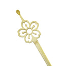 Flower Pattern Flat Hairpin - Cherry Blossom/Brass