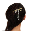 Shamisen Silver Skull Hairpin