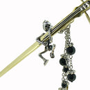 Shamisen Silver Skull Hairpin
