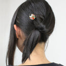 Lotus and Goldfish Glassfly Bead Hairpin