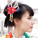 ＜伝統つまみ簪＞注連蝶々匂梅花簪