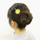 Kutani ware single hairpin – chrysanthemum