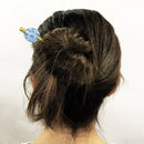 White rose glass bead hairpin