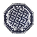 Japanese Pattern Textile Three-Folding Umbrella - Kiriko Glass/Navy 