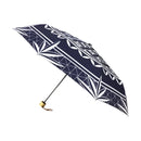 Japanese Pattern Textile Three-Folding Umbrella - Kiriko Glass/Navy 