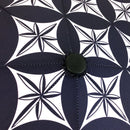 Japanese Pattern Textile Three-Folding Umbrella - Kiriko Glass/Navy 