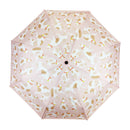 Japanese Textile Three-Folding Umbrella - White and Brown Cat 