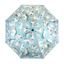 Japanese Pattern Textile Three-Folding Umbrella - Mackerel and Tabby Cat 