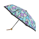 Japanese-style textile tri-fold umbrella - colored glass/hydrangea 