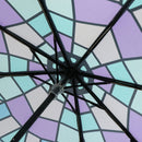 Japanese-style textile tri-fold umbrella - colored glass/hydrangea 