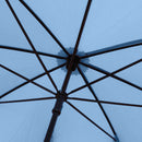 Natural Bamboo Long Parasol - Daffodil/Blue 