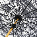 Japanese Pattern Textile 16-Rib Long Umbrella - Dragon and White Clouds 