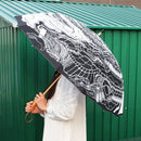Japanese Pattern Textile 16-Rib Long Umbrella - Dragon and White Clouds 