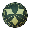 Japanese Pattern Textile 16-Rib Long Umbrella - Nine Bamboo Leaves/Deep Green 