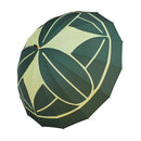 Japanese Pattern Textile 16-Rib Long Umbrella - Nine Bamboo Leaves/Deep Green 