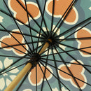 Japanese Pattern Textile: Natural Bamboo 16-Rib Long Umbrella - Kikubishi/Roman 