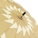 Japanese Pattern Textile: Natural Bamboo 16-Rib Long Umbrella - Kumiki/Pale Yellow 