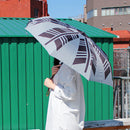 Japanese Pattern Textile Three-Folding Umbrella - Yagurumamon/Sumi (Japanese ink) 