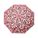 Japanese Pattern Textile Three-Folding Umbrella - Glass Chrysanthemum/Karakurenai 