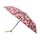 Japanese Pattern Textile Three-Folding Umbrella - Glass Chrysanthemum/Karakurenai 