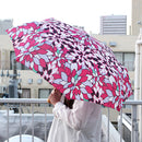 Japanese Pattern Textile Three-Folding Umbrella - Glass Chrysanthemum/Karakurenai 