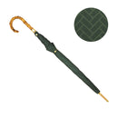 Japanese Pattern Textile Natural Bamboo Bat Umbrella/Deep Green 