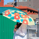 Japanese Pattern Textile Three-Folding Umbrella - TSUBAKI/Natural 
