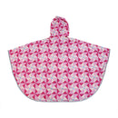 Japanese Pattern Textile Kids Raincoat - Fushia/Peach 