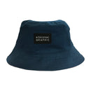 Japanese Pattern Textile Reversible Rain Hat - Pomegranate/Mashiro/60cm 
