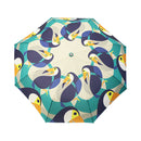 Japanese Pattern Textile Three-Folding Umbrella - Large Beak / Sea Green (Japanese Pattern Textile Three-Folding Umbrella - Large Beak) 