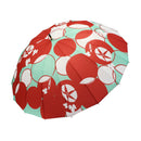 Japanese Pattern Textile 16-Rib Long Umbrella - Morning Glory/Red 