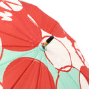 Japanese Pattern Textile 16-Rib Long Umbrella - Morning Glory/Red 