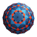 Japanese Pattern Textile 16-Rib Long Umbrella - Kaleidoscope/Blue 