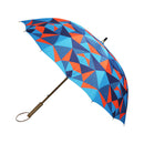 Japanese Pattern Textile 16-Rib Long Umbrella - Kaleidoscope/Blue 
