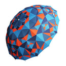 Japanese Pattern Textile 16-Rib Long Umbrella - Kaleidoscope/Blue 