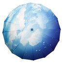 Japanese Pattern Textile 16-Rib Long Umbrella - Sky 