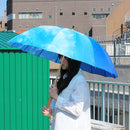 Japanese Pattern Textile 16-Rib Long Umbrella - Sky 