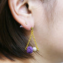 Traditional Mizuhiki Earrings - Awaji Tama Shinju 