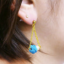 Traditional Mizuhiki Earrings - Awaji Tama Shinju 