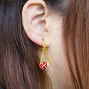 Traditional Mizuhiki Earrings - Awaji Tama Pearl 