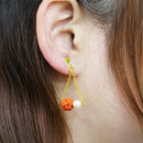 Traditional Mizuhiki Earrings - Awaji Tama Pearl 