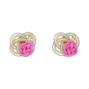 Traditional Mizuhiki Earrings - Double Rape Blossoms 