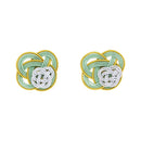 Traditional Mizuhiki Earrings - Double Rape Blossoms 