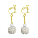Traditional Mizuhiki Earrings - Yuragi Tama (Traditional Mizuhiki Earrings - Yuragi Tama) 