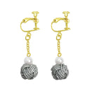 Traditional Mizuhiki Earrings - Yuragi Tama (Traditional Mizuhiki Earrings - Yuragi Tama) 