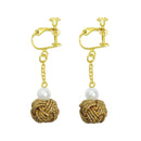 Traditional Mizuhiki Earrings - Yuragi Tama (Traditional Mizuhiki Earrings - Yuragi Tama) 